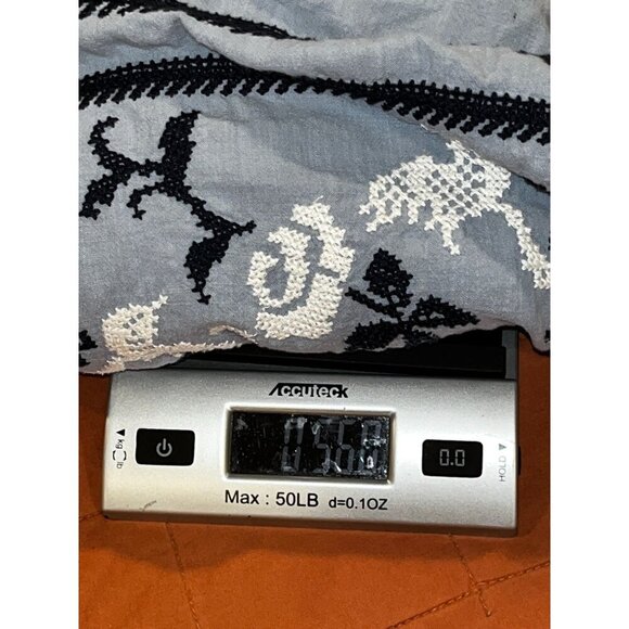 Madewell Blue Embroidered  Foldover V-Neck Puff Sleeve Mini Dress  Women's Size - Picture 10 of 10